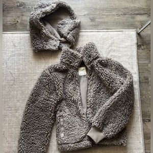 Abercrombie womens teddy with removable hood